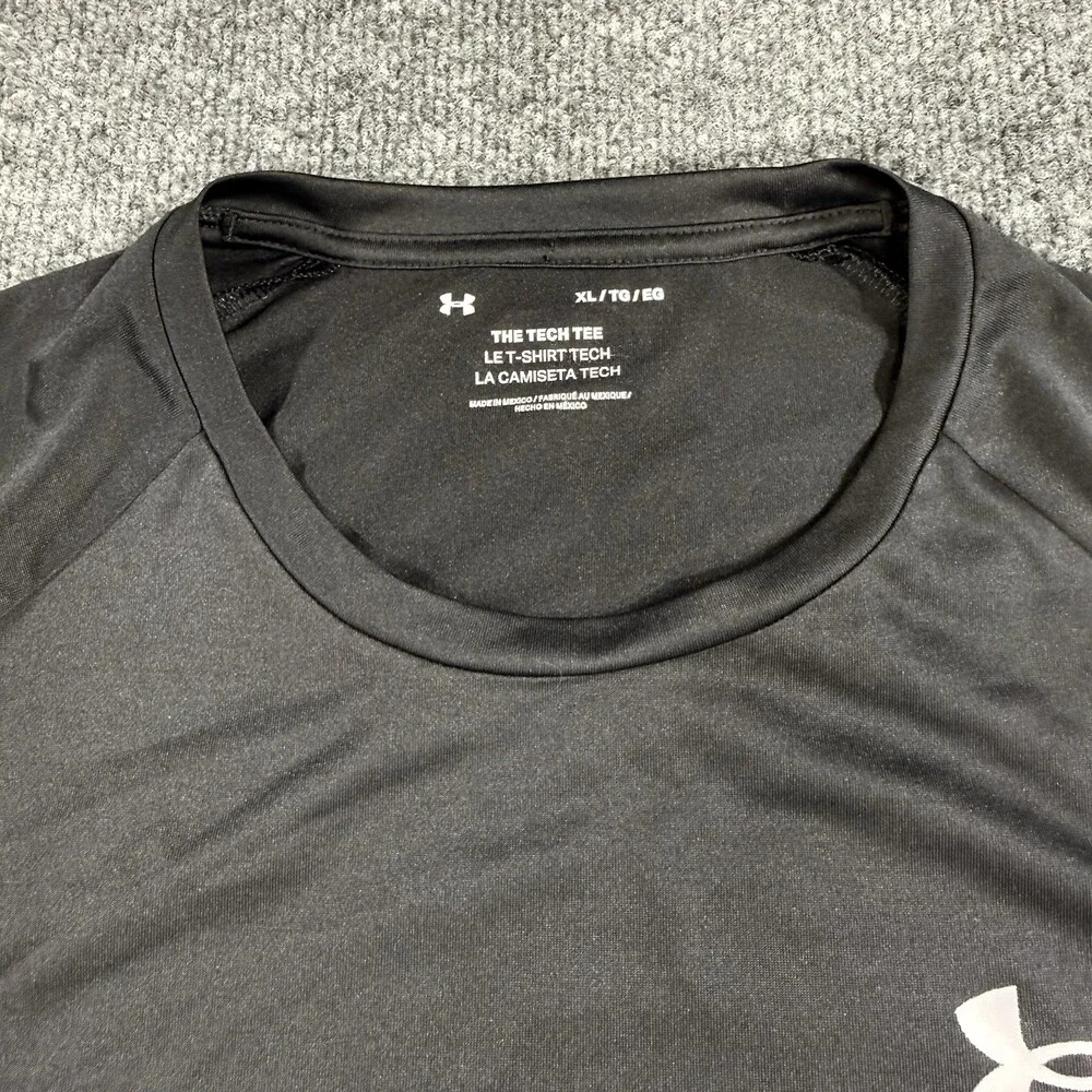 Under Armour Mens Tech Tee Size XL Black Short Sleeve Crew Neck Athletic
